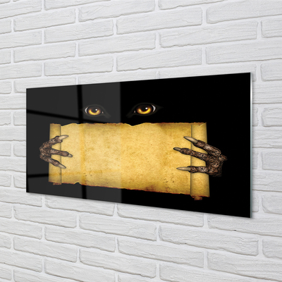 Painel de vidro Olhos de cartão dedos