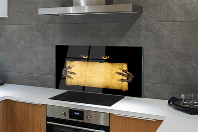 Painel de vidro Olhos de cartão dedos