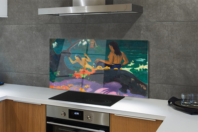 Painel de vidro Arte nua à beira do lago