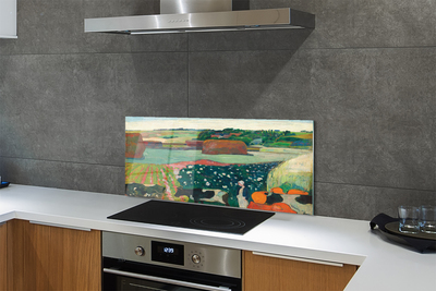 Painel de vidro Vista rural pintada pela arte