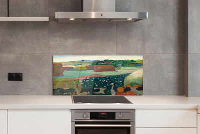 Painel de vidro Vista rural pintada pela arte