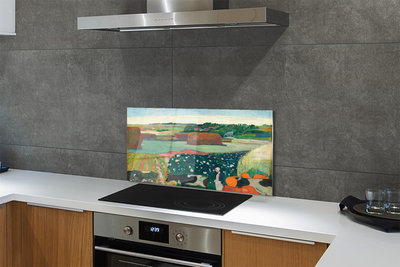 Painel de vidro Vista rural pintada pela arte