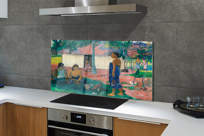 Painel de vidro Arte de aldeia africana