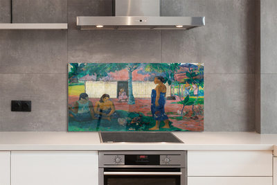 Painel de vidro Arte de aldeia africana