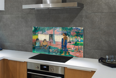 Painel de vidro Arte de aldeia africana