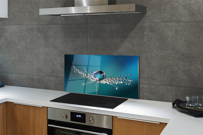 Painel de vidro Macro de gotas de dente-de-leão