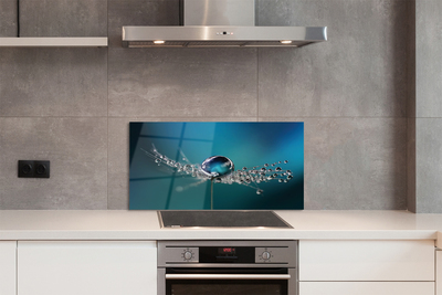 Painel de vidro Macro de gotas de dente-de-leão