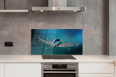 Painel de vidro Macro de gotas de dente-de-leão