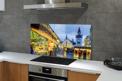 Painel de vidro Alemanha Praça do Mercado Antigo Natal