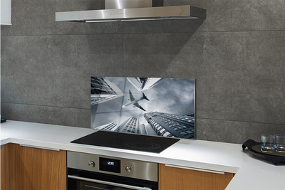 Painel de vidro Cidade nuvens avião céu