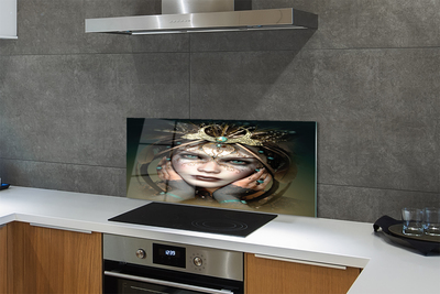 Painel de vidro Mulher de olhos azuis