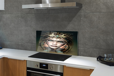 Painel de vidro Mulher de olhos azuis