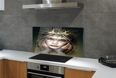 Painel de vidro Mulher de olhos azuis