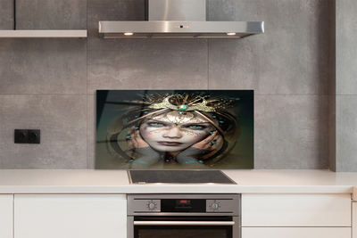 Painel de vidro Mulher de olhos azuis