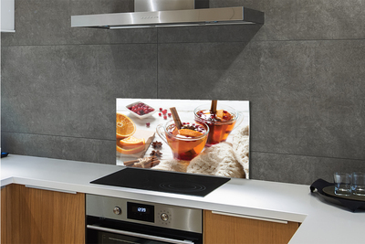 Painel de vidro Xícara de chá de inverno