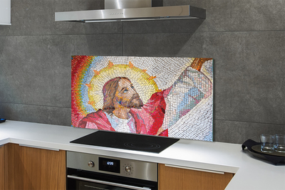 Painel de vidro Jesus Mosaico