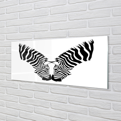 Painel de vidro Imagem espelhada de uma zebra
