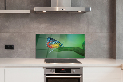 Painel de vidro Borboleta de folha colorida