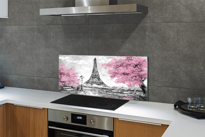 Painel de vidro Árvores de Paris na primavera