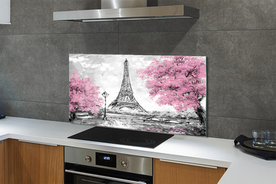 Painel de vidro Árvores de Paris na primavera