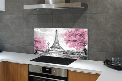 Painel de vidro Árvores de Paris na primavera