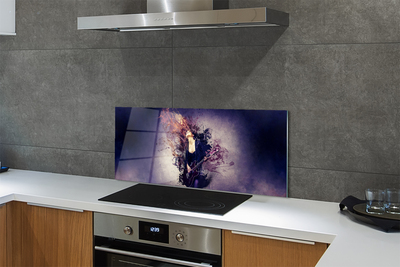 Painel de vidro Partitura de guitarra feminina