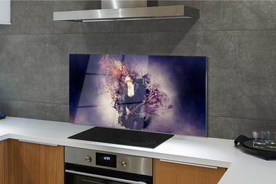 Painel de vidro Partitura de guitarra feminina