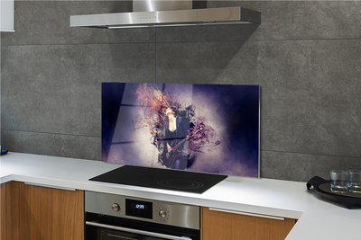 Painel de vidro Partitura de guitarra feminina