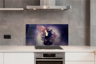 Painel de vidro Partitura de guitarra feminina