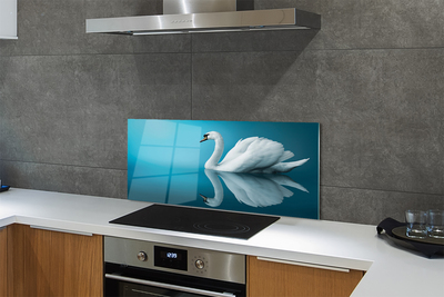 Painel de vidro Cisne na água