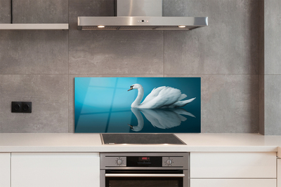 Painel de vidro Cisne na água