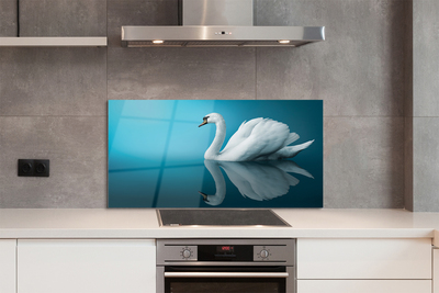 Painel de vidro Cisne na água