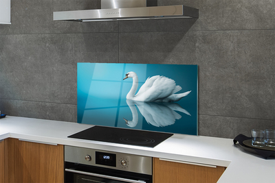 Painel de vidro Cisne na água