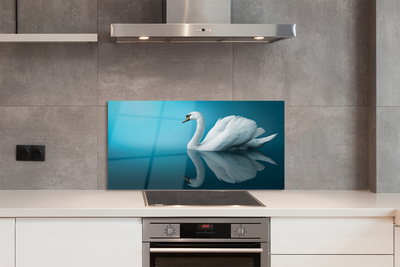 Painel de vidro Cisne na água