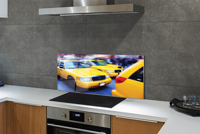 Painel de vidro Cidade dos táxis amarelos