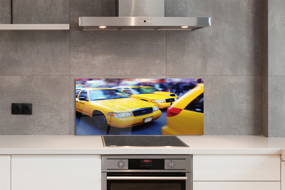 Painel de vidro Cidade dos táxis amarelos