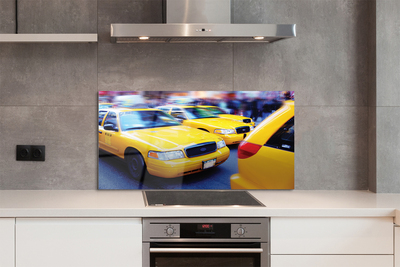 Painel de vidro Cidade dos táxis amarelos