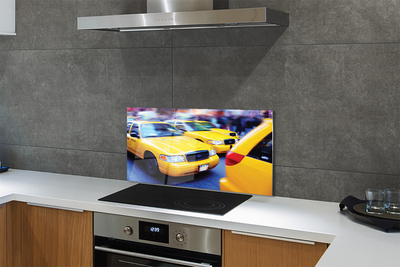 Painel de vidro Cidade dos táxis amarelos