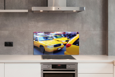 Painel de vidro Cidade dos táxis amarelos