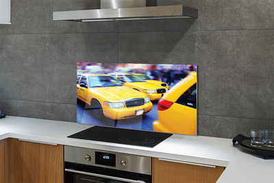 Painel de vidro Cidade dos táxis amarelos