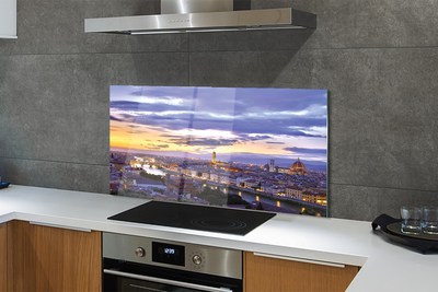 Painel de vidro Pôr do sol no Rio Itália