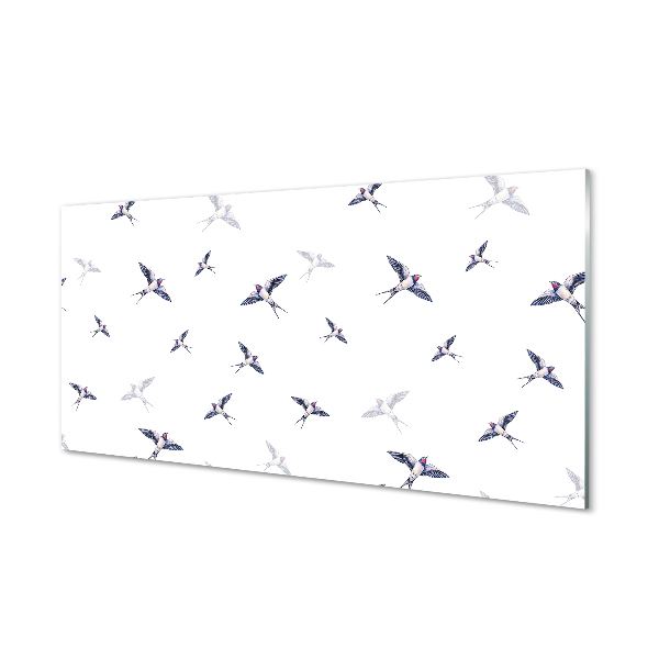 Painel de vidro Pássaros com flores