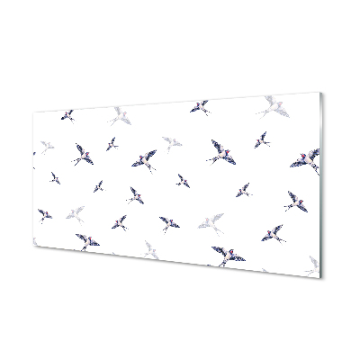 Painel de vidro Pássaros com flores