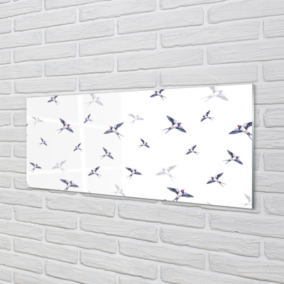 Painel de vidro Pássaros com flores