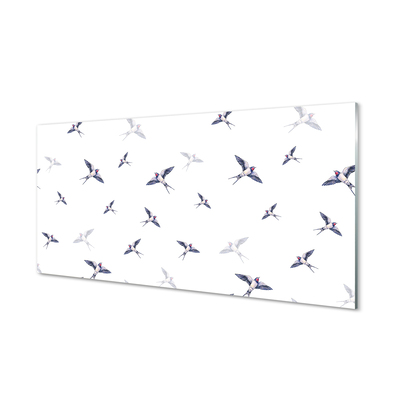 Painel de vidro Pássaros com flores