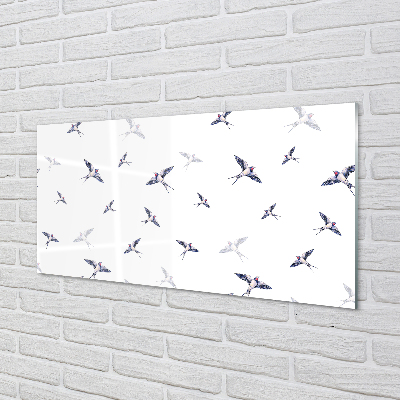 Painel de vidro Pássaros com flores