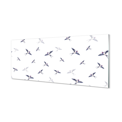 Painel de vidro Pássaros com flores