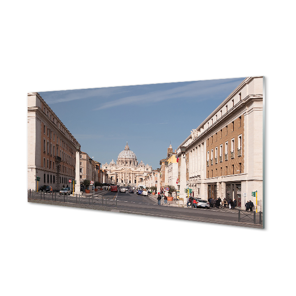 Painel de vidro Edifícios e ruas da Catedral de Roma