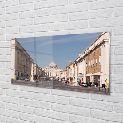 Painel de vidro Edifícios e ruas da Catedral de Roma