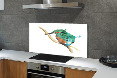 Painel de vidro Papagaio pintado colorido